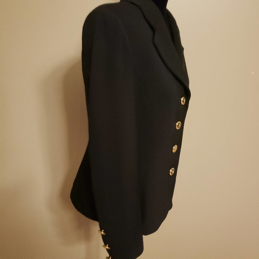 St. John Knits Basic Black Santana Knit Blazer 10 - image 5